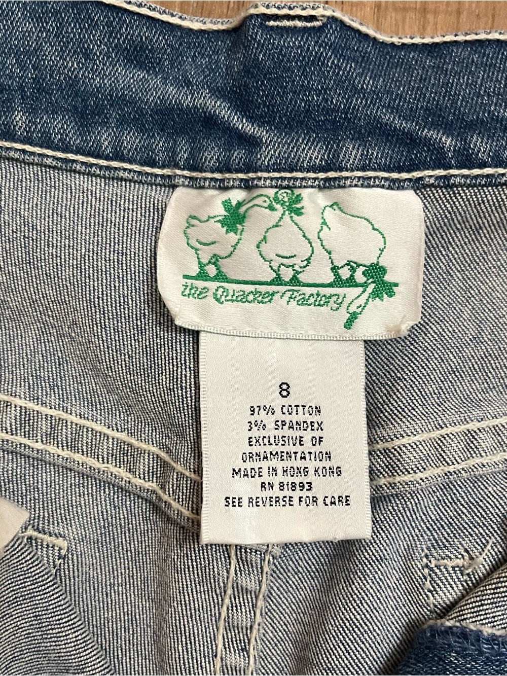 Vintage The Quacker Factory Embroidered Palm Tree Blue Jeans Womens Sz 8 Cropped - Picture 3 of 12
